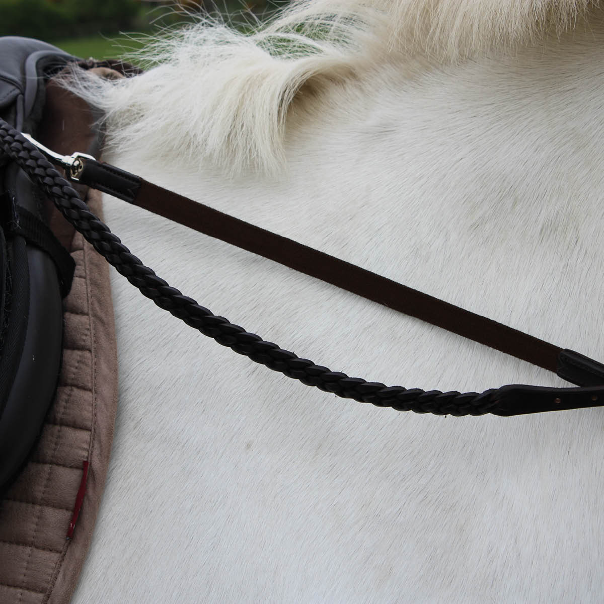 Plaited Leather Reins - Balanced Support Reins™