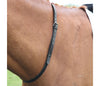 Black leather horse neck strap