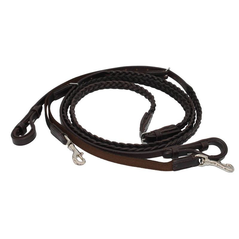 Plaited Leather Reins - Balanced Support Reins